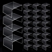 28 PCS Acrylic Risers Display Clear Collectible Tabletop Stand 4x3x2 Inch