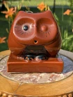 Vintage Brush Mccoy Winking Owl String Holder With Original Scissors