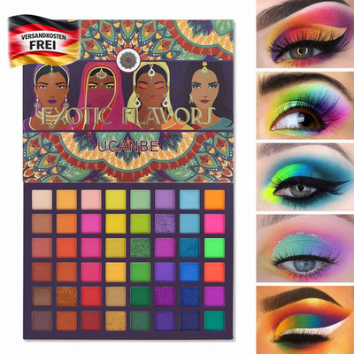 UCANBE Lidschatten Palette Bunt 48 Farben Eyeshadow Palette Wasserfest | Make up