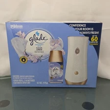 Glade Automatic Spray Starter Unit w/ Clean Linen Refill 6.2 oz & 2 AA Batteries