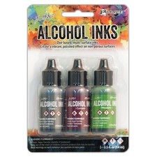 Ranger Tim Holtz Alcohol Ink .5oz 3/Pkg-Cottage Path-Slate/Currant/Meadow