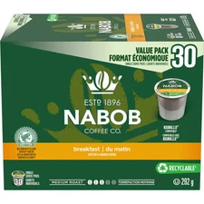 Nabob Breakfast Blend Coffee, medium roast, Single Serve K-Cup Pods, 30 Countt
