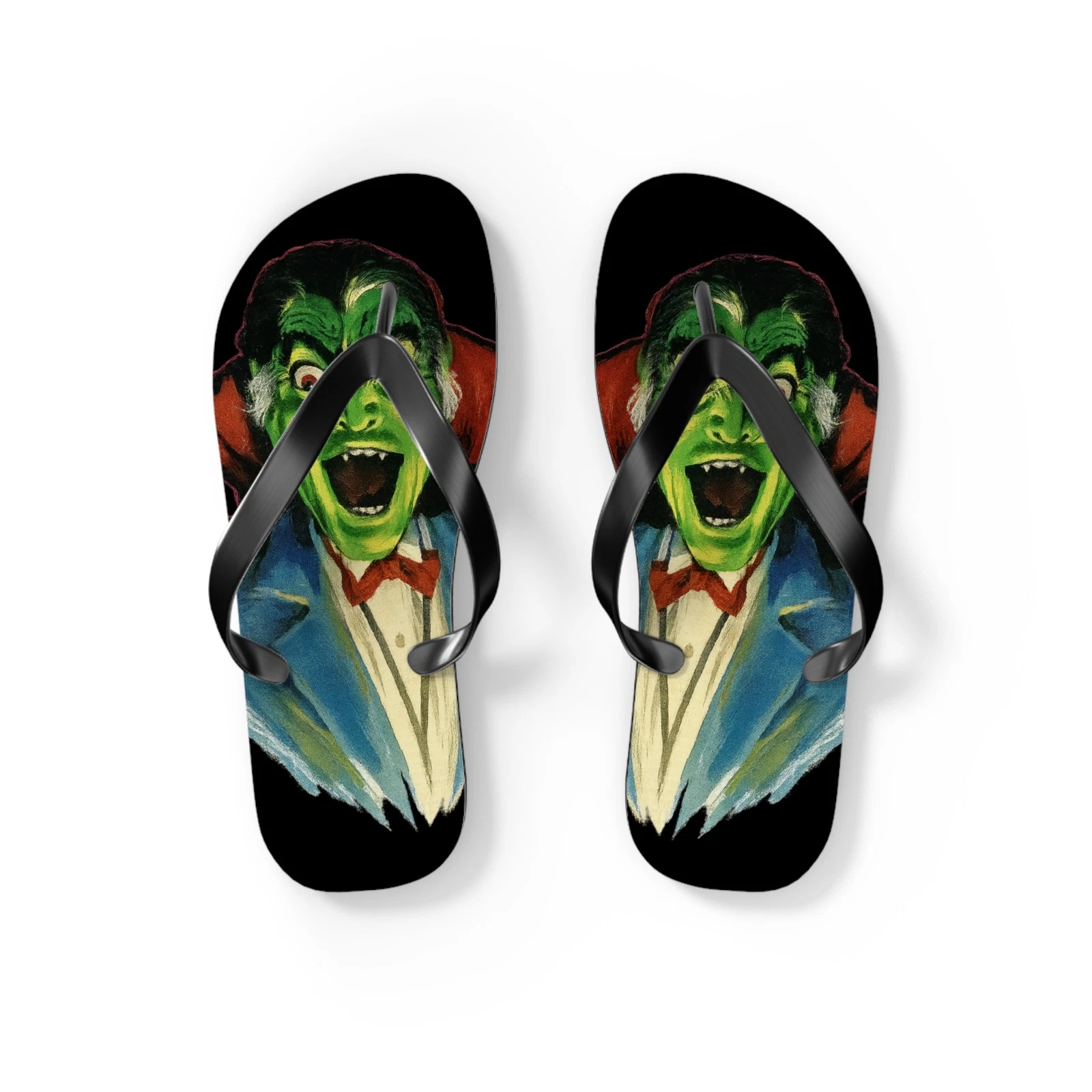 I Vant To Bite Your Finger Dracula Vampire Flip Flops Summer Foot Beach Sandals