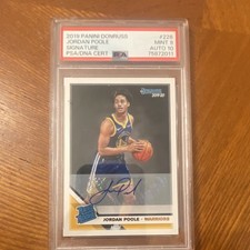 2019-20 Panini Donruss Rated Rookie Jordan Poole #226 Autograph PSA Warriors