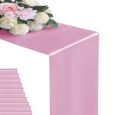 6Pack Table Runner 12 x 108 Inches Satin Silk Table Runner for Wedding Birthd...