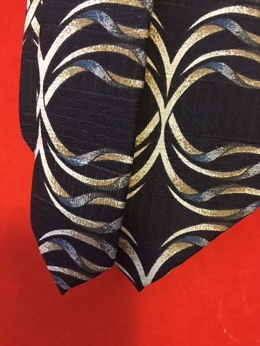 Jhane Barnes silk necktie brown and blue swirl - Picture 4 of 6