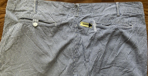 Polo Ralph Lauren Naval Tailors Seersucker Blue & White Shorts 42T ** REPAIR** - Picture 9 of 10
