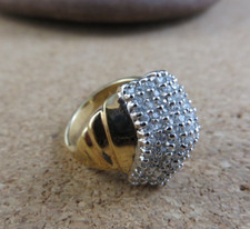 Yellow Gold Vermeil on 925 Sterling Silver 8 Rows CZ Cubic Zirconia Ring 236