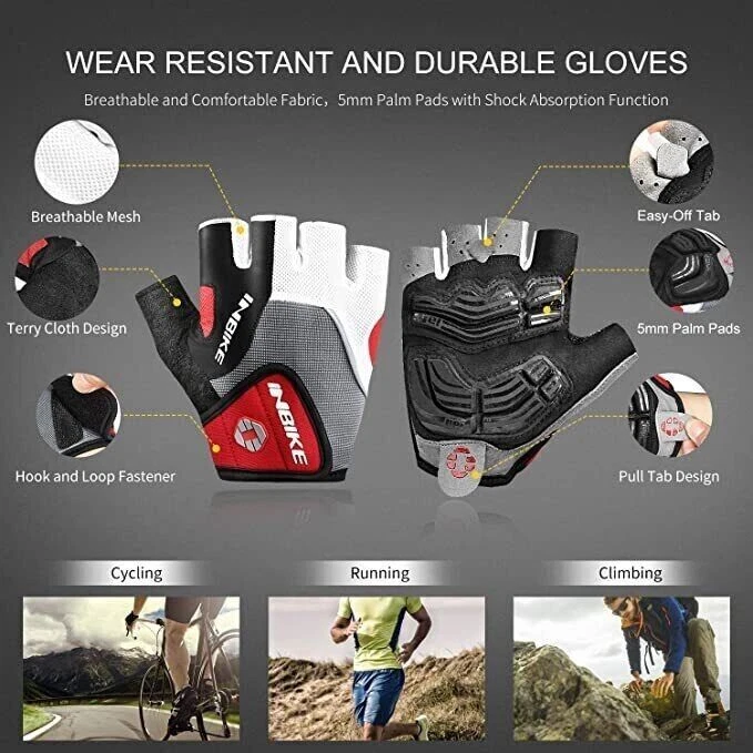 NEW INBIKE Cycling Gloves Half Finger Men Damern with Gel Breathable - image 3 of 4