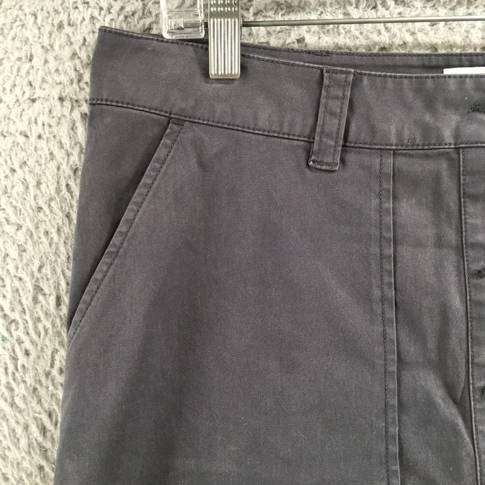 Carve Designs A-Line Mini Skirt Womens 12 Gray Cotton Blend Button Front Casual Foto 4 de 4