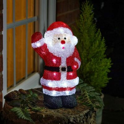 LED Santa Claus Christmas Decoration Acrylic Xmas Light Up