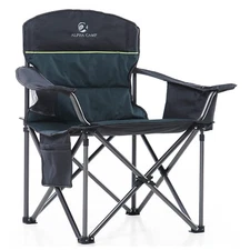 ALPHA CAMP Outdoor Camping Chair Oversize Heavy Duty Folding Chair w/ Cup Holder