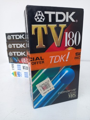 Lot of 9NOS Sealed TDK TV180 VHS Tape 180 Min E-180 Blank Video Cassette for VCR - Picture 12 of 12