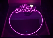 LED “Hello Beautiful” Acrylic Mirror