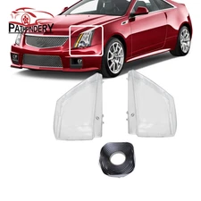 Pair Clear Headlight Lens Cover+Glue For 2008-2013 Cadillac CTS
