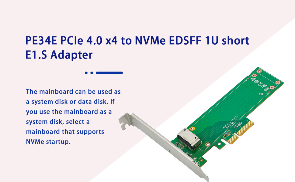 shinreal PCIe 4.0 x4 to NVMe EDSFF 1U short E1.S Adapter