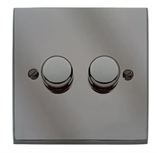 MK K5307 BLN Savoy Plus 1 Gang Double Dimmer Light Switch Black Nickel