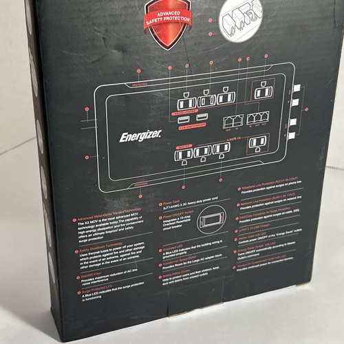 Energizer 8 outlet smart series surge protector NEW - Picture 9 of 10