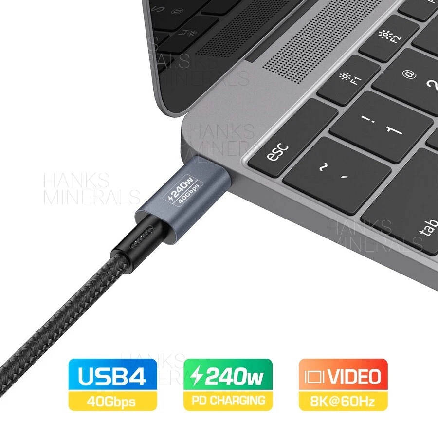 Thunderbolt 4 3 USB 4 USB-C 8K Cable 40Gbps Cargador Datos PD 240W UHD Video Foto 3 de 4