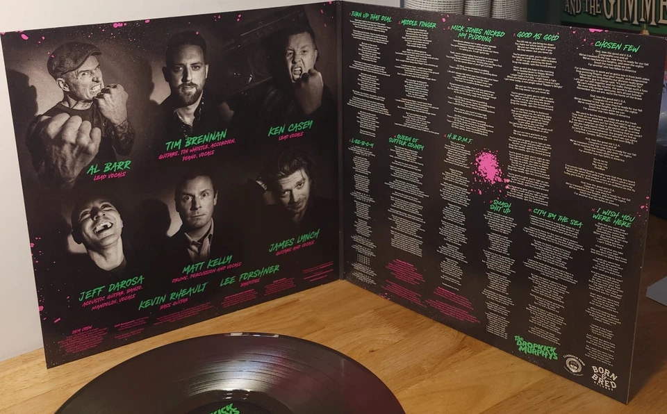 The Dropkick Murphys Turn Up That Dial Born & Bred Records Green & Pink Vinyl LP - Image 4 of 4