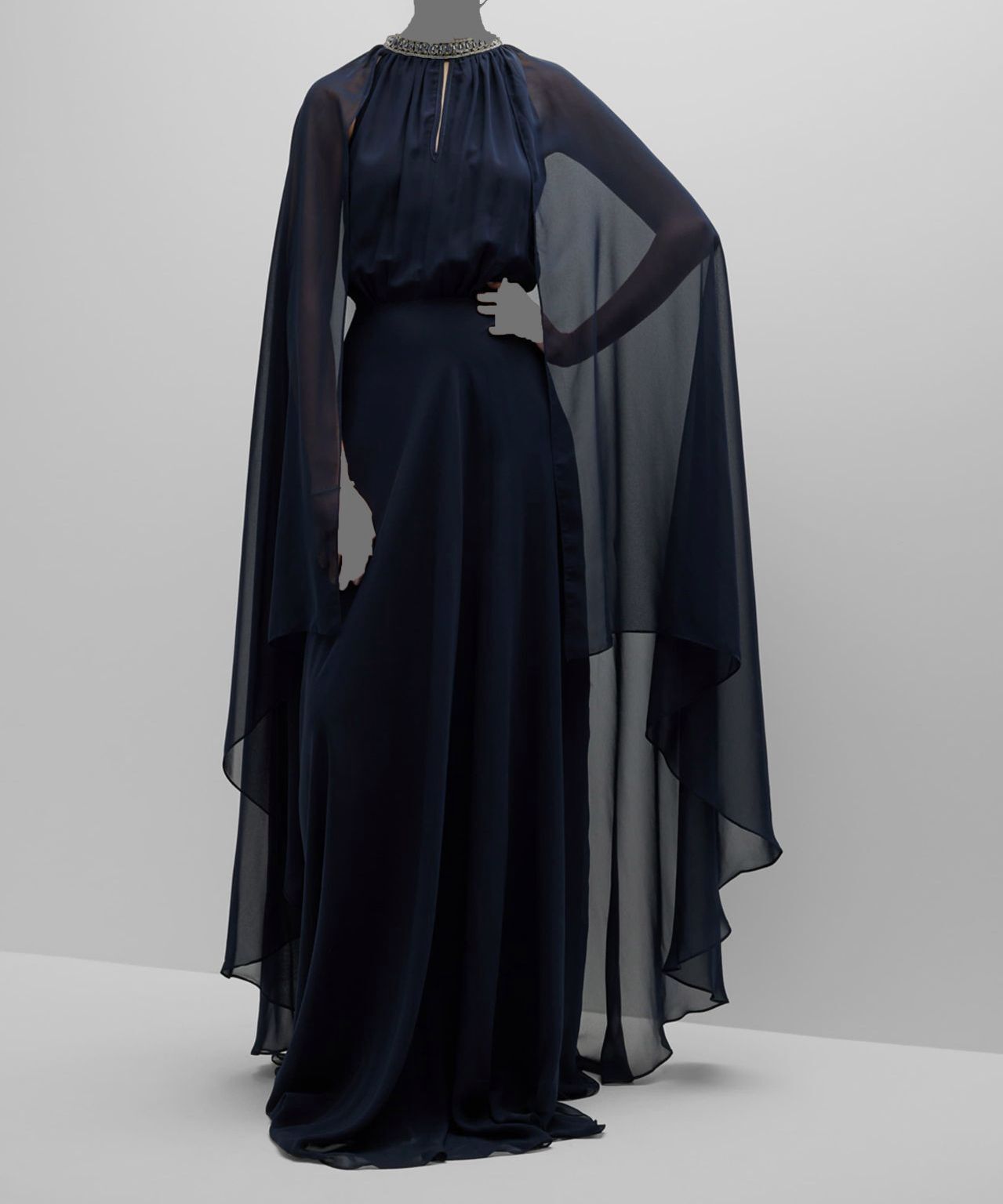 $760 Rickie Freeman by Teri Jon Women's Blue Beaded Fly-Away Gown Dress Size 2