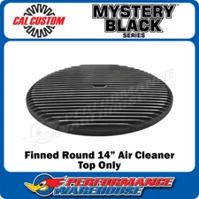 Cal Custom 14" Round Air Cleaner Top Full Finned Black, CAL-4729-BK
