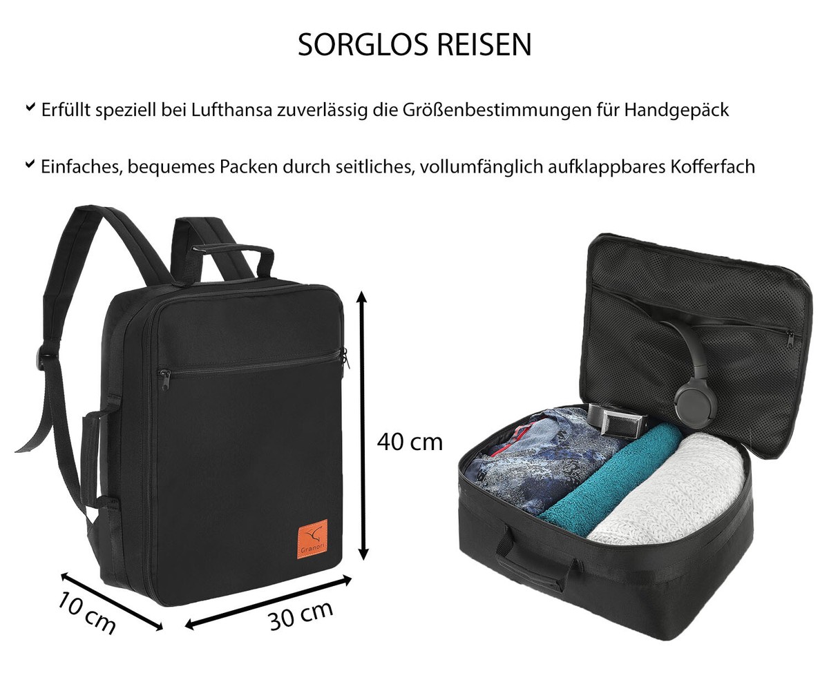 Rucksack 40x30x10 Handgepäck kleine Reisetasche Bord Kabine Tasche