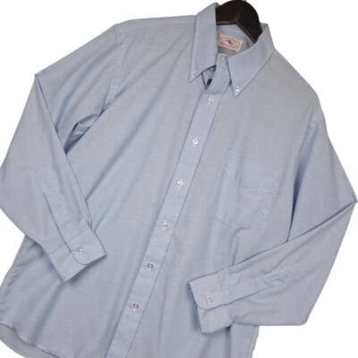 Arnold Shirtmakers Men's Long Sleeve Button-Down Dress Shirt Sz XL Pocket Blue