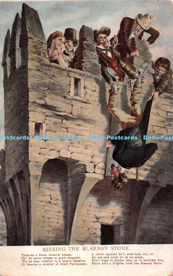 R517390 Kissing the Blarney Stone W Lawrence Postcard