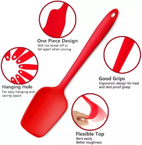 6Pcs Kitchen Spatula Silicone Utensils Kit,Heat Resistant Rubber for Baking Cook - Picture 3 of 6