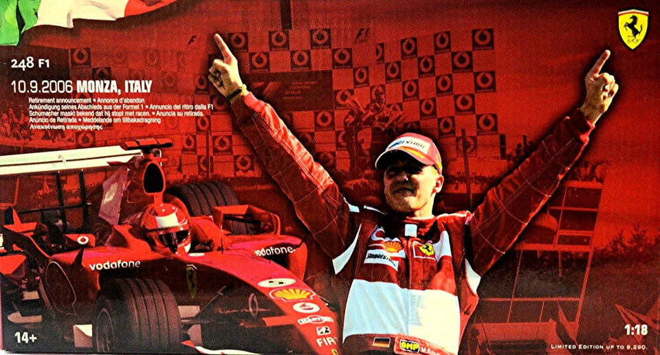 Ferrari 248 F1 Monza Italy 10.09. 2006 #5 M.Schumacher 1:18 Hot Wheels J2994 - Immagine 2 di 4