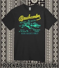 Retro Tiki Art Tee T Shirt 100% Cotton Mug Bar Beachcomber Miami FL Restaurant