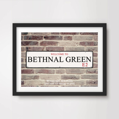BETHNAL GREEN E2 London Postleitzahlengebiet KUNSTDRUCK Poster Bezirk Gemeinde Schild