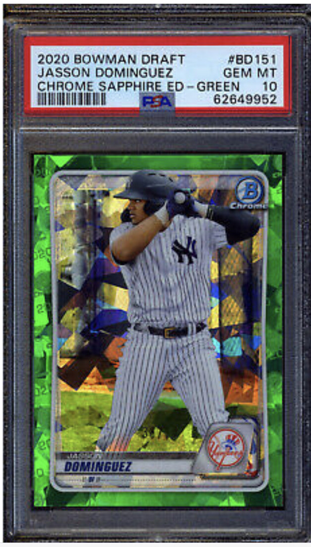 PSA 10 2020 Bowman Chrome Green Sapphire Jasson Dominguez /50 👽👾👽 Gem Mint