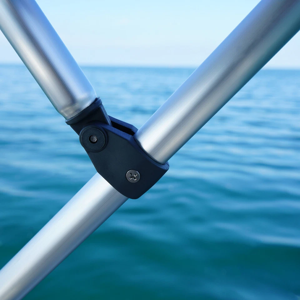 Oceansouth Standard BIMINI TOP 3 Bow Boat Cover 6ft Long With Rear Poles - Image 4 of 4