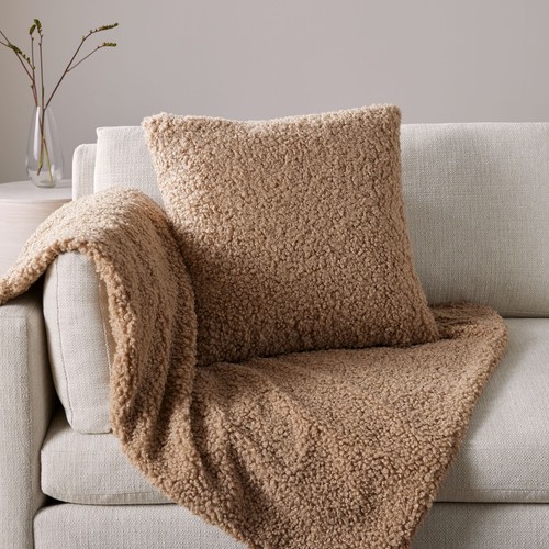 West Elm Cozy Faux Shearling Throw, 47"x60" - Sable - Picture 7 of 8