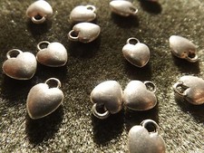 HEART PENDANT CHARM FINDING TIBETIAN SILVER 6 MM 20 PIECES