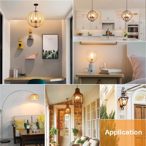 LED Candelabra Light Bulbs - Pack of 6, 60W Equivalent, Eye-friendly Warm White - Picture 6 of 7