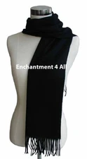 New 70" Classic 100% 2-Ply Pure Cashmere Scarf Neck Muffler Men Women, Black