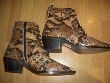 Office Leather Snake Skin Ankle Boots size 6 excellent condition