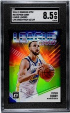 2018-19 Panini Donruss Optic Stephen Curry Lime Green Prizm /149 #8 SGC 8.5