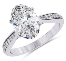 IGI 2.03 Ct Oval Cut Lab-Grown Diamond Solitaire Engagement Ring 14K White Gold