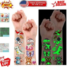 Glow-in-the-Dark Temporary Tattoos Stickers - 380 Creative Designs for Kids