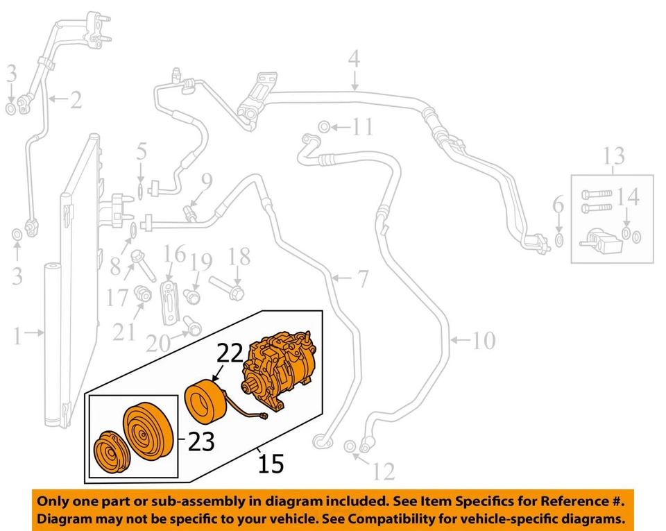 Compresor de aire acondicionado Dodge Ram 1500 OEM HU00R Foto 3 de 4
