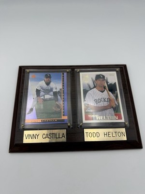Allstars Todd Helton HOF And Vinny Castillo Baseball Cards On Plaque 96 SP 97 RC