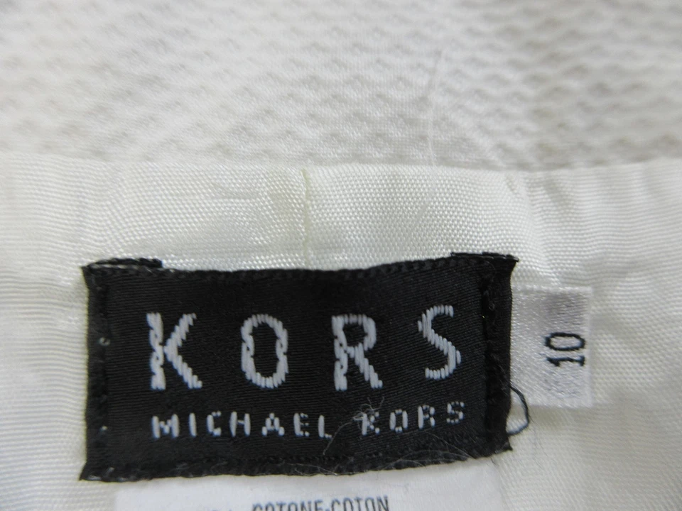 Traje Pantalón KORS Michael Kors 2 Piezas Mujer 10 Blanco Texturizado Hecho en Italia Foto 3 de 4