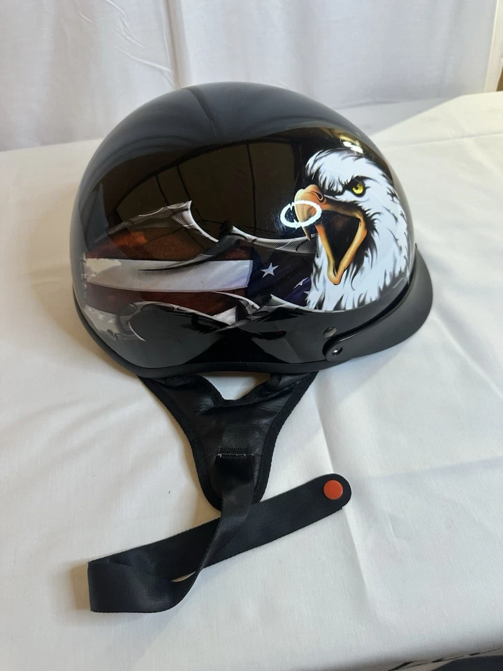 Casco de moto VCAN V5 con águila talla grande Foto 2 de 4