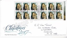 GB ROYAL MAIL FDC FIRST DAY COVER BOOKLET LX54 2017 CHRISTMAS STAMPS HANDWRITTEN