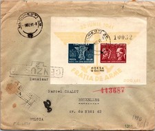GOLDPATH: Romania cover 1941 to Belgium censor tape CV897_P13