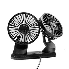 Dual Head USB Fan 3-Speed Adjustable for Desk Car Cooling Circulation